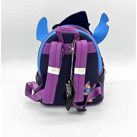 Loungefly Disney Stitch Spooky Stories Halloween Glow Backpack & Wallet Set New - Picture 10 of 16